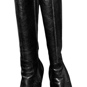 Nine West Black Leather Wedges